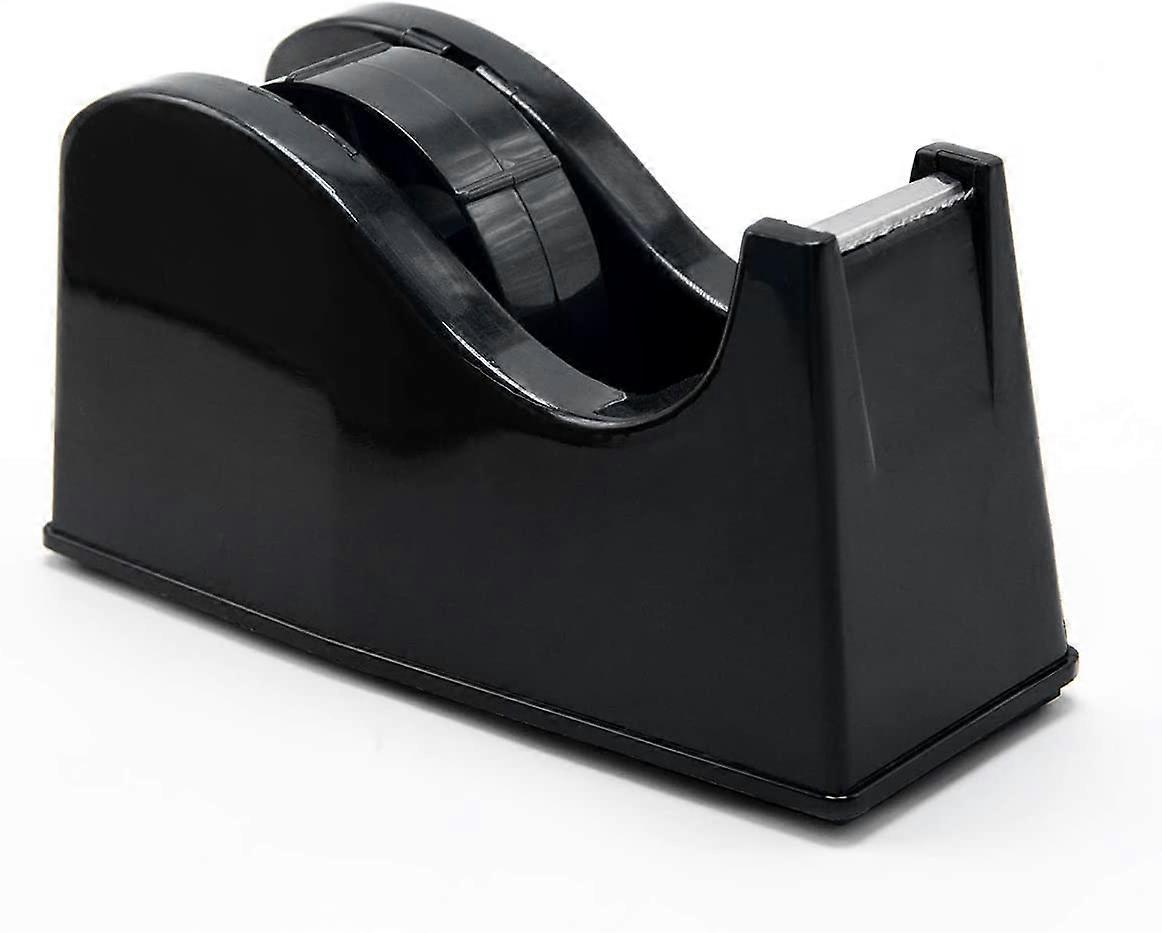 QQDD Desktop Tape Dispenser Adhesive Roll Holder (Fits 1" & 3" Core) with Weighted Nonskid Base Black