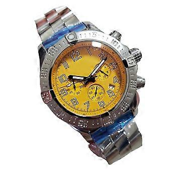heren quartz chronograaf horloge gele wijzerplaat