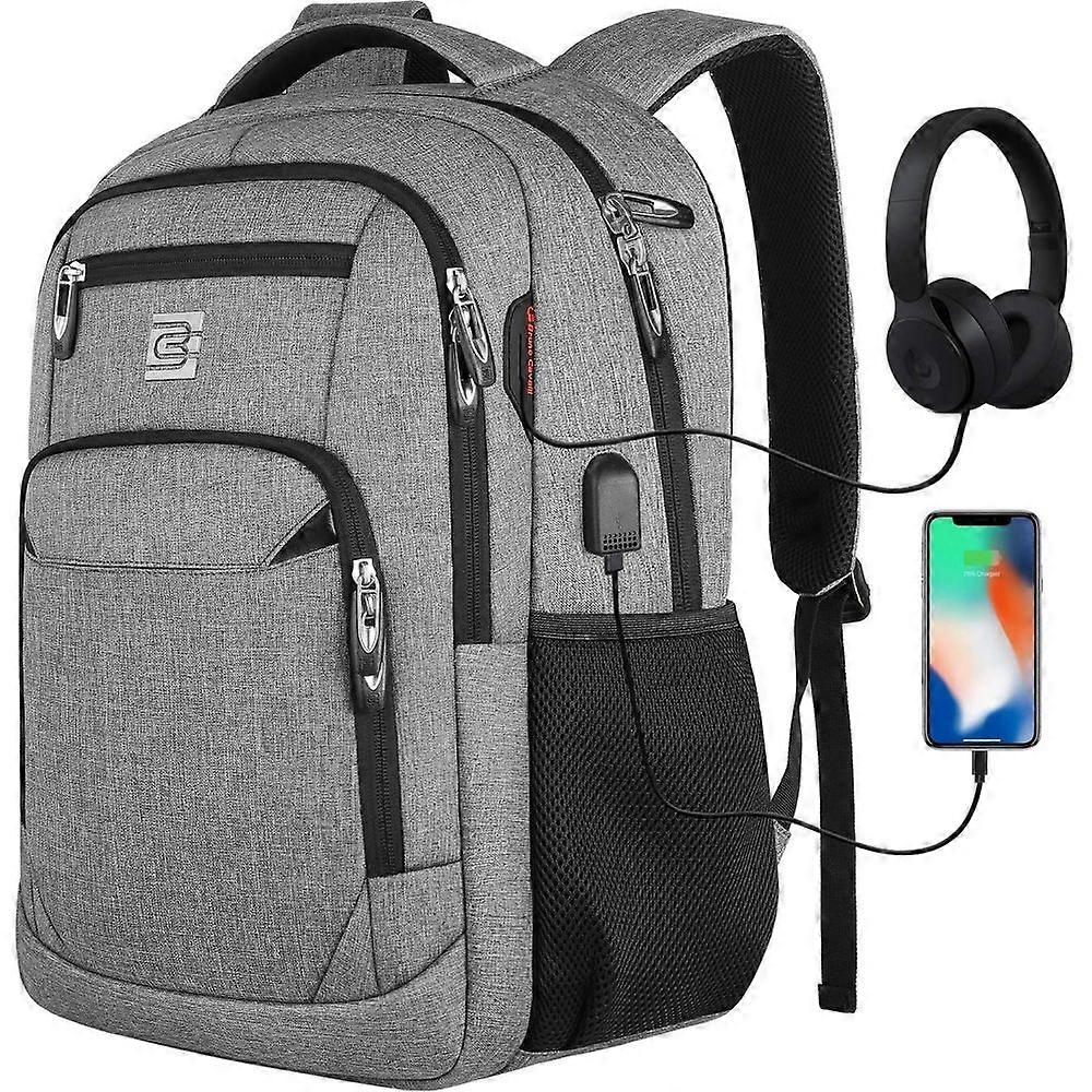 ラップトップバックパック18インチ大型防水バッグヘッドフォンジャックRFIDポケット付き仕事/ビジネス/大学/男性/女性のラップトップバックパック