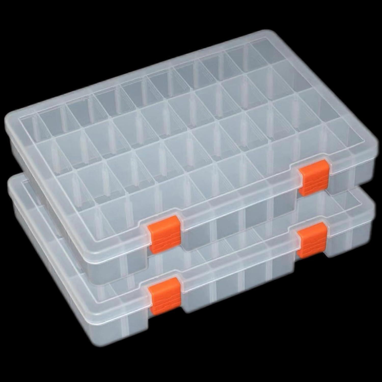 Snack Box with Compartments, Plastic Stackable Organizer Container with Removable Dividers for Snack Jewelry Cosmetics Craft