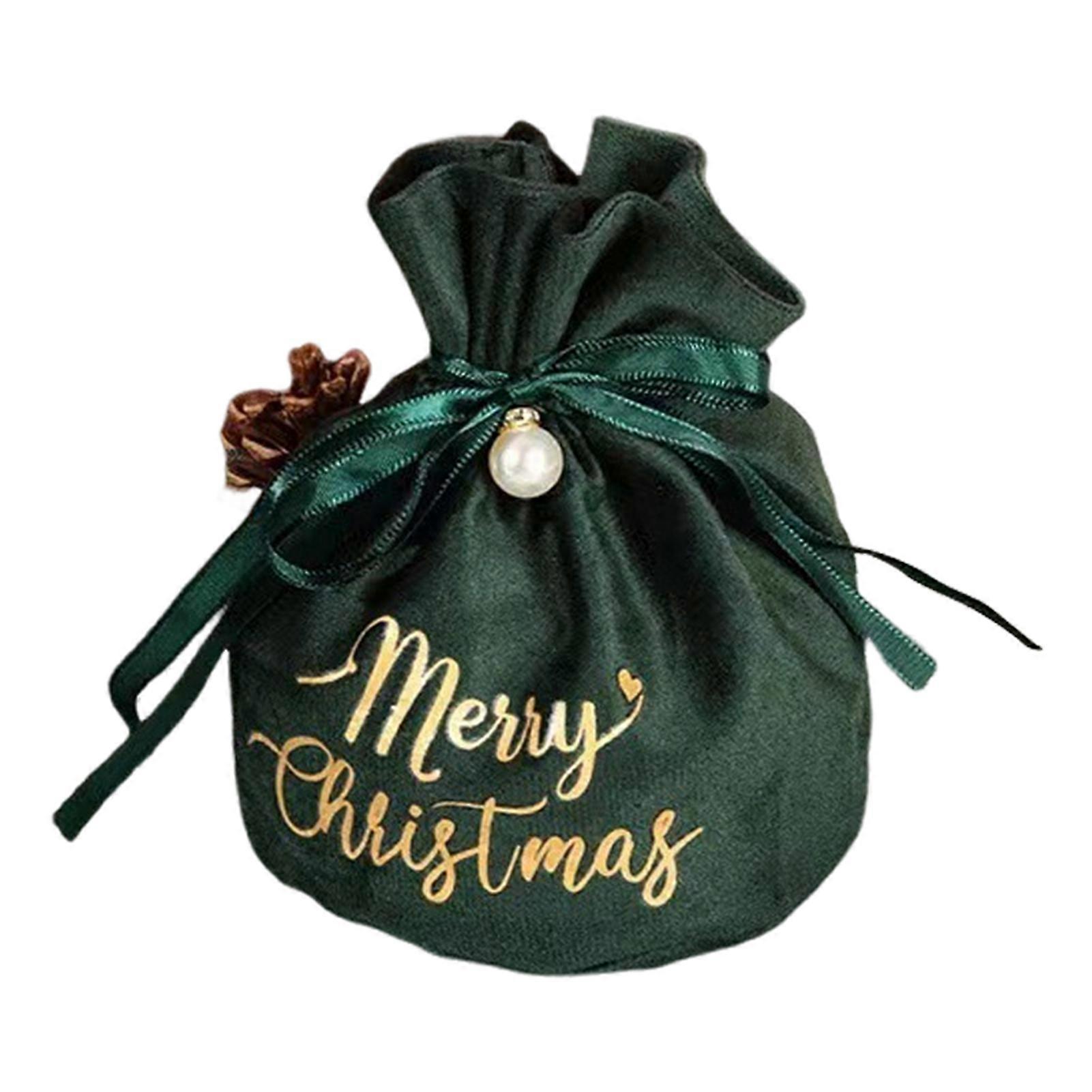 أكياس هدايا عيد الميلاد أكياس مخملية Goodie الرباط عيد الميلاد يقدم الحقائب الحاويات مع بيل القوس حزب يفضل للوجبات الخفيفة الحلوى