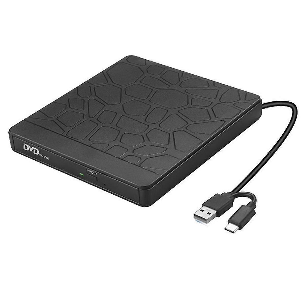 For- PC Windows External DVD Drive USB 3.0 DVD Burner Type-C CD/ DVD-RW Player Writer Reader Optica