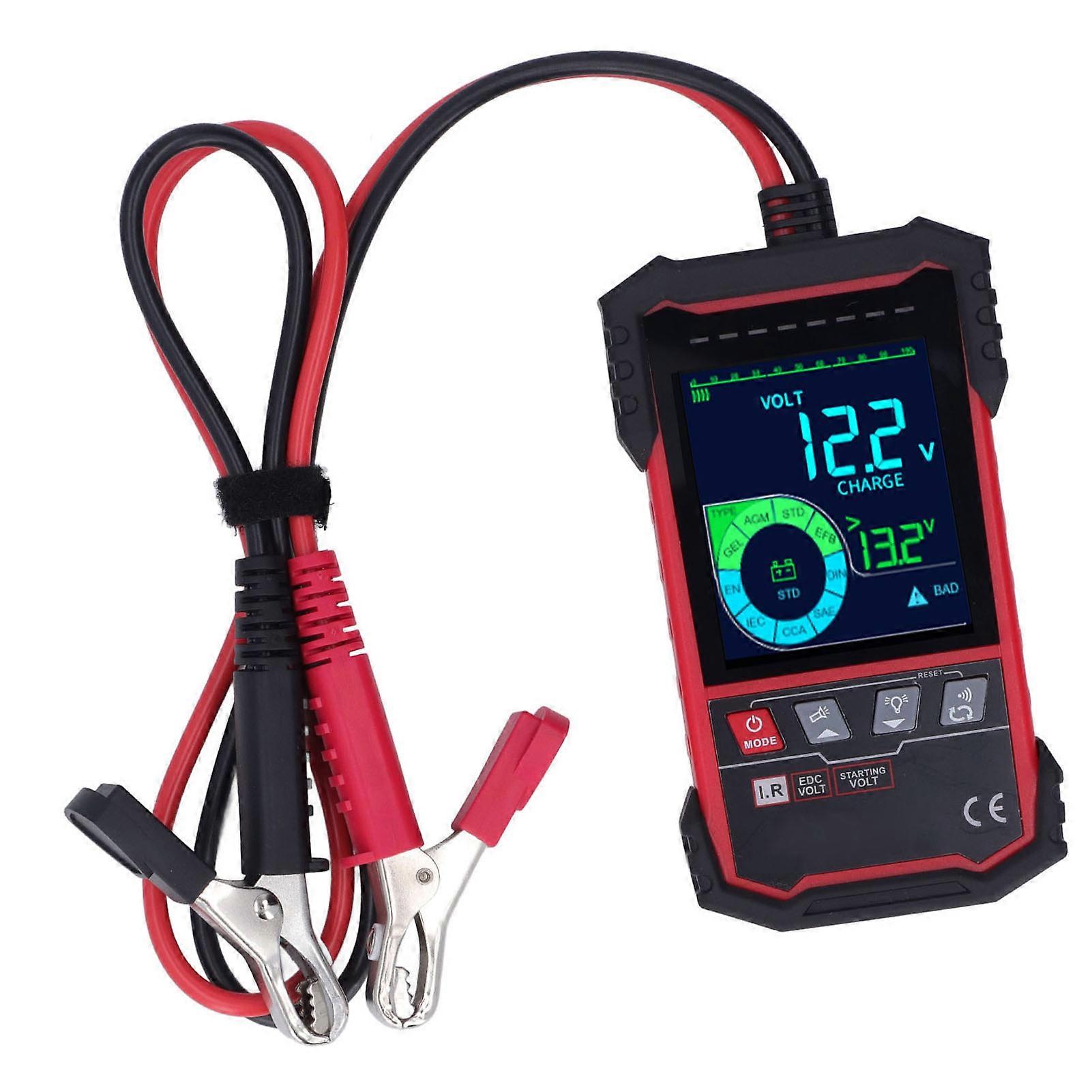 Car Battery Tester 12V 24V 100?1999 CCA Load Automotive Alternator Testing Analyzer for Truck Marine 3.2in Screen