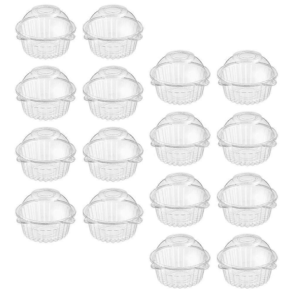 60 Pcs Cake Box Packing Containers Transparent Case Pastry Baking Plastic Boxes