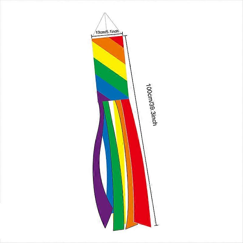 Rainbow Windsock Flag Outdoor Courtyard Screen Printing Flag Durable and Interesting Outdoor Decoration
