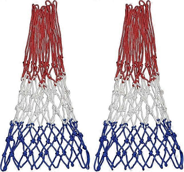 2 Pack Heavy Basketball Net Rainproof Sunscreen, Red White Blue Bold Polyester B