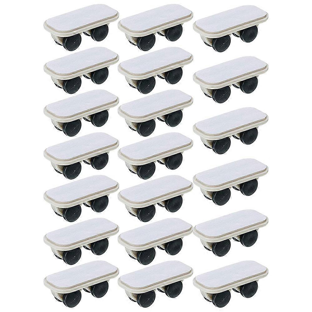 20 Pieces Self Adhesive Wheels Caster Cart on Wheels Boxes Caster Small Caster Paste Plastic Wheel