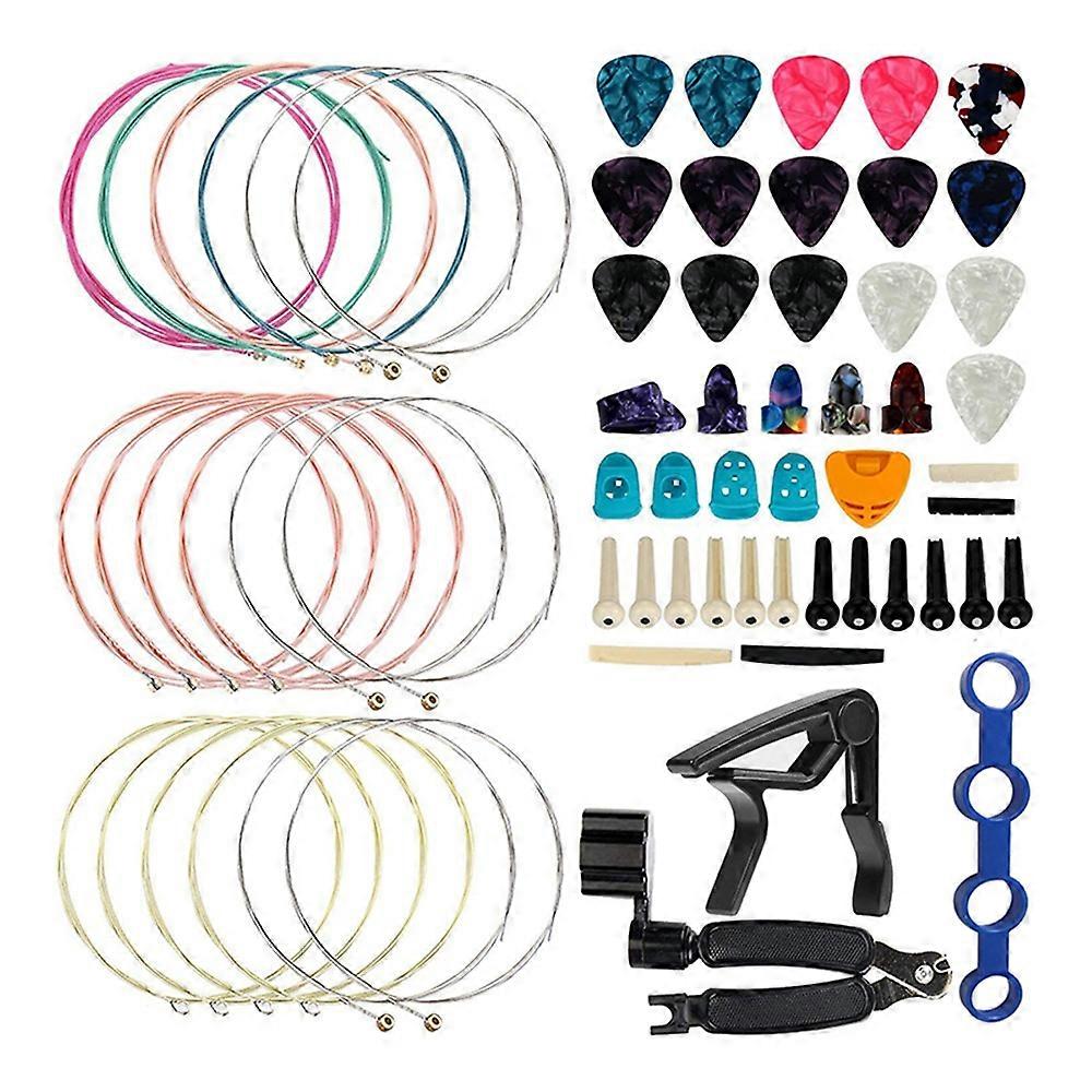 Guitar Accessories Kit for Beginner Including Guitar Picks,Capo,Acoustic Guitar Strings,3 in 1Strin