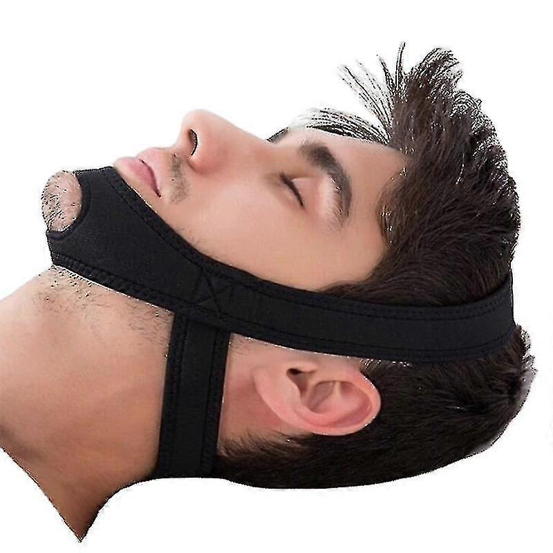 Anti-snoring Chin Strap Black- (bejoey)