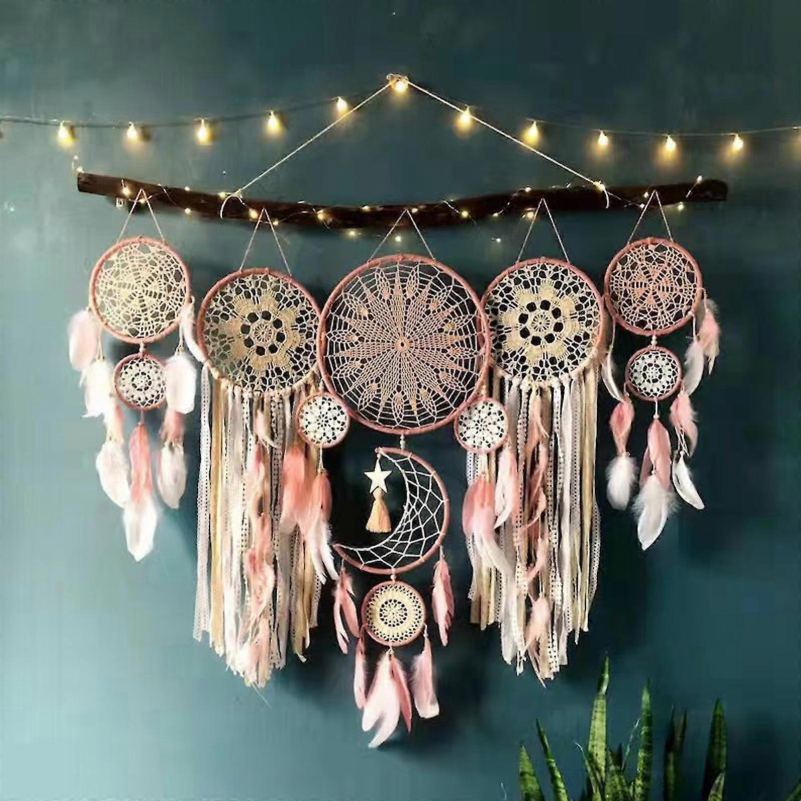Dreamcatcher Moon And Stars Hanging Over The Bed, Dream Catcher Set