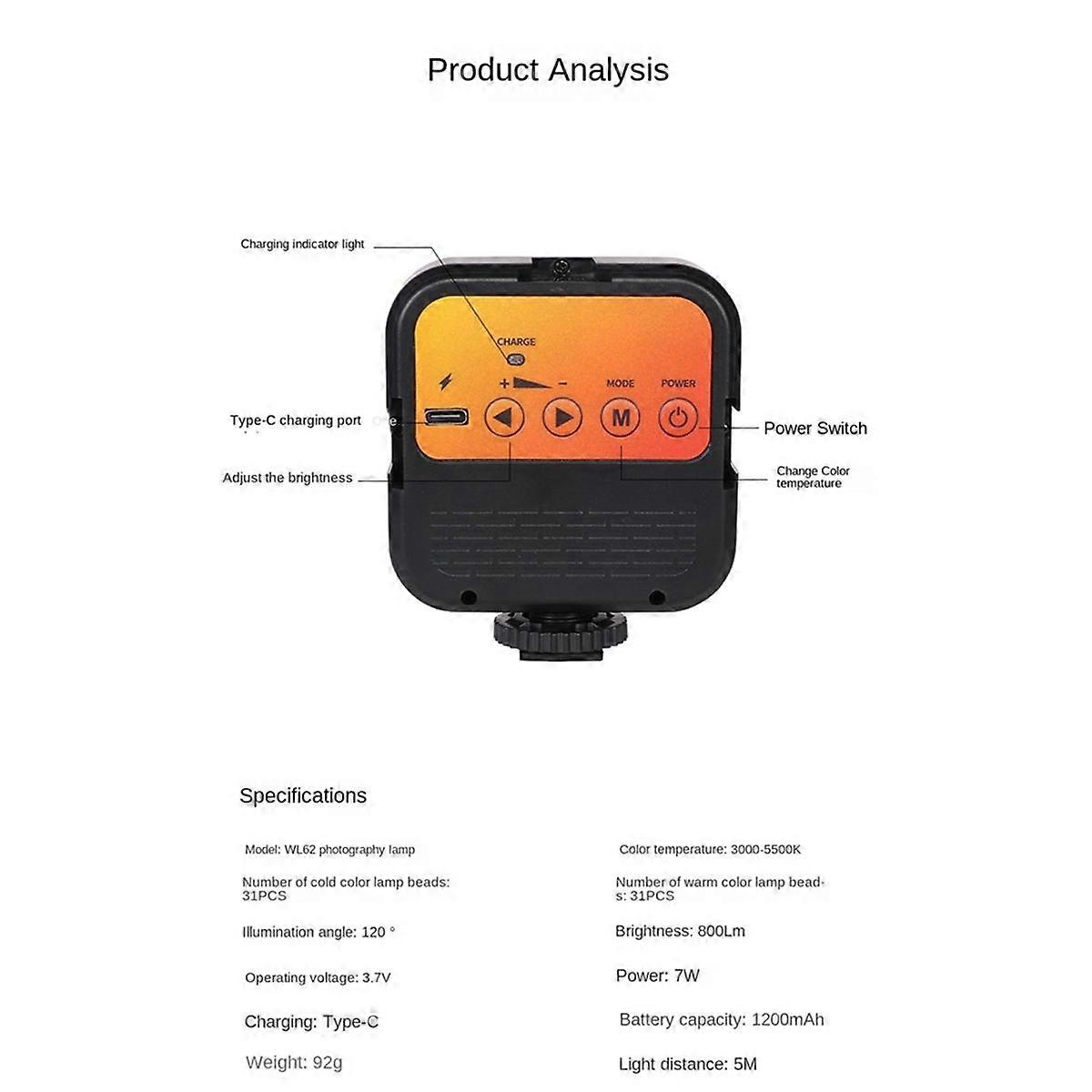 Portable Mini Photography Light LED Sports SLR Camera Fill Light