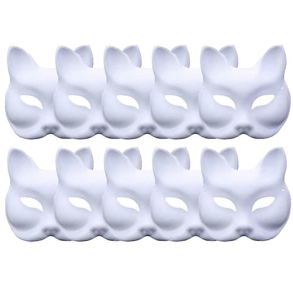 12pcs DIY White Paper Mask Pulp Blank Hand Painted Mask Personality Creative Free Design Mask