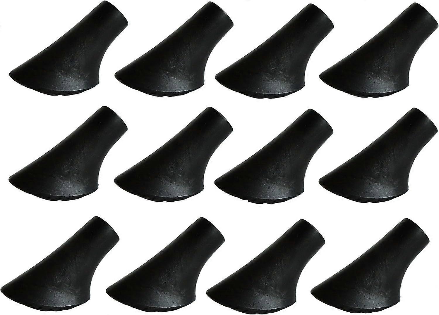 12 Pieces / 6 Pairs Nordic Walking Pole Pads - Asphalt, Rubber Pads, For All Nordic Walking Poles with 16mm Diameter16mm