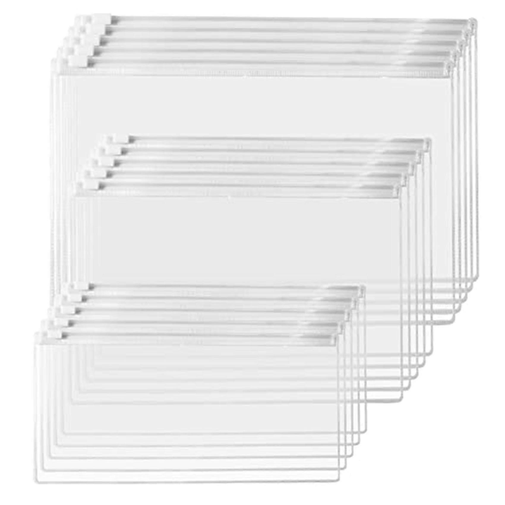 Plastic Envelopes With Zipper,letter Size Clear File Folder 15 Pack Document Folders Filing Envelop