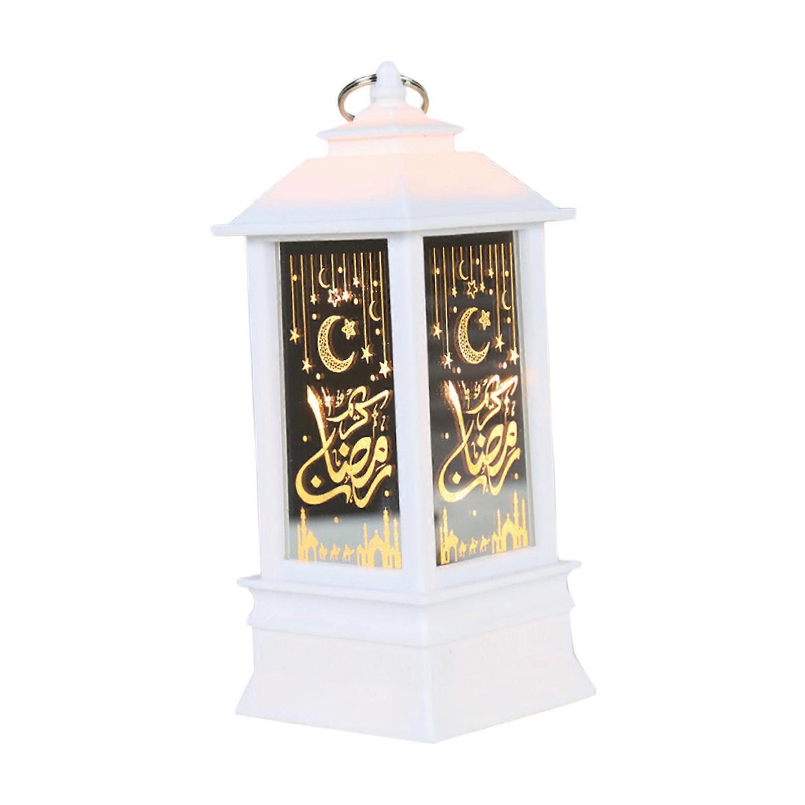 Ramadan dekorationer för hem palats lykta led ljus prydnader lampa ramadan gåva vit l