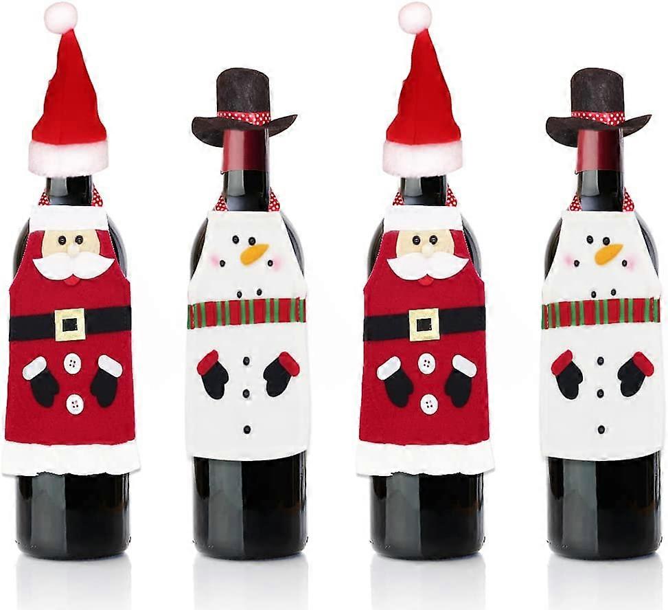 4PCS Christmas Wine Bottle Cover Set for Part