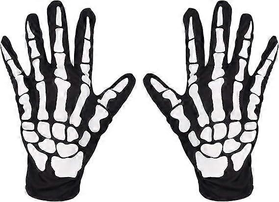 Halloween Accessory Gloves, Full Finger Skull Gloves