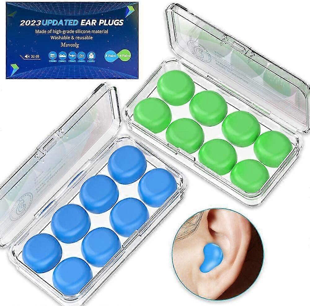 Ear Plugs For Sleeping Swimming, 16 Reusable Silicone Moldable Noise Cancelling Earplugs For Shooting Range, Swimmers, Snoring, Concerts, Airplanes, T