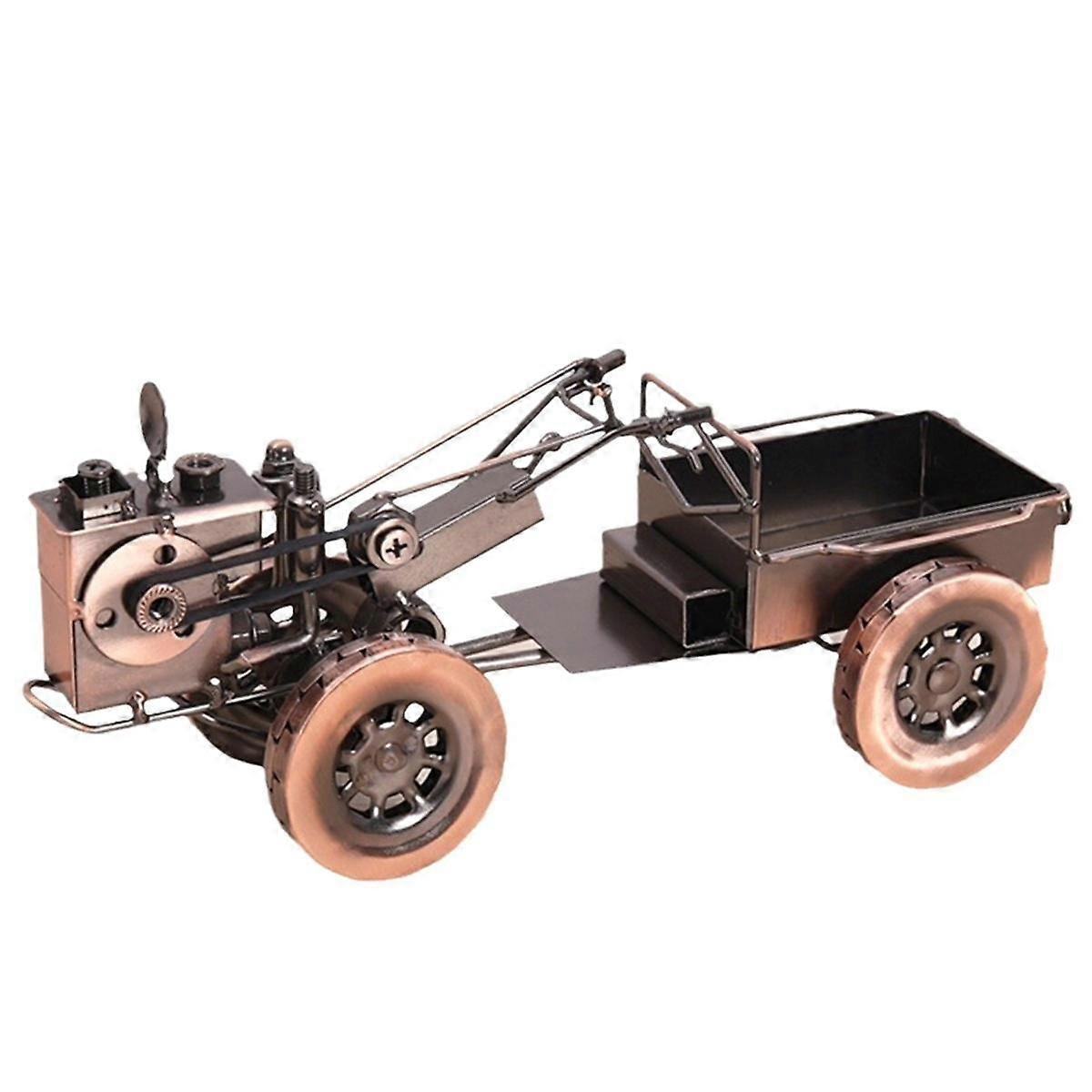 Wrought Iron Tractor Retro Car Model Car Ornament Photo in Tractor Shape Desktop Decor Home Decor V