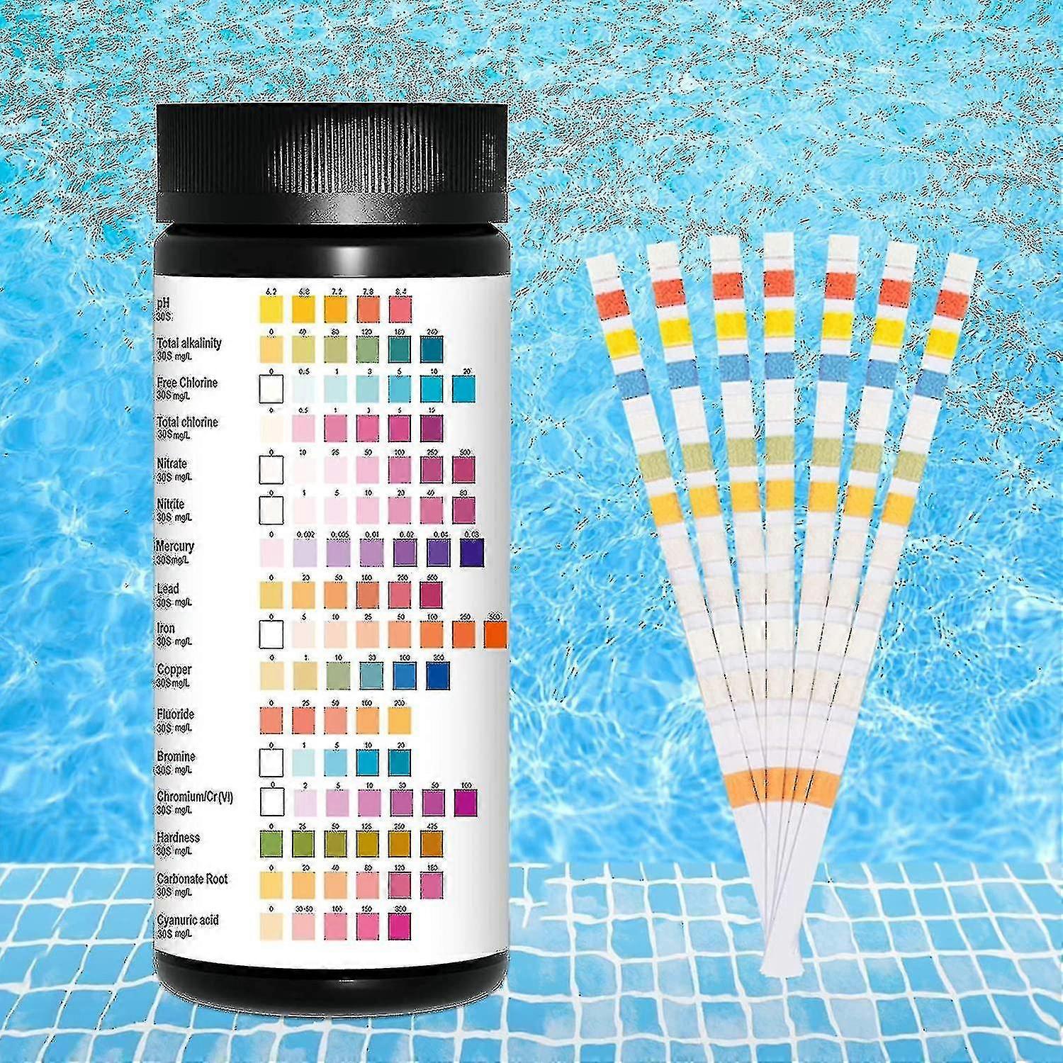 Drinking Water Test, 16 In 1 Water Test Strips, Swimming Pool Strip Pack, Quality, Drinking Water Analysis Kit