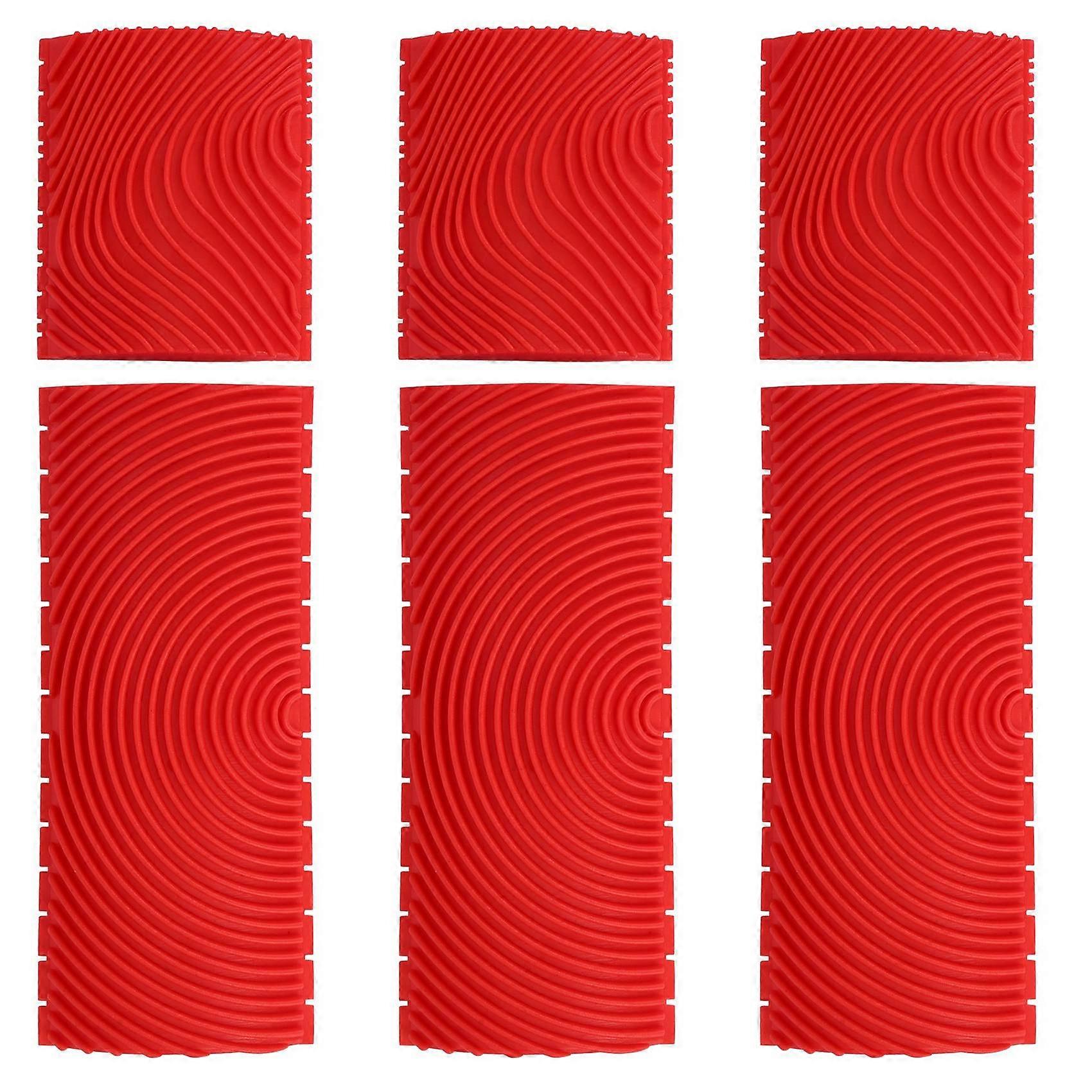 6PCS 3 Inch 6 Inch Imitation Wood Grain Paint Roller Brush Wall Painting Tool Sets Wall Texture Art