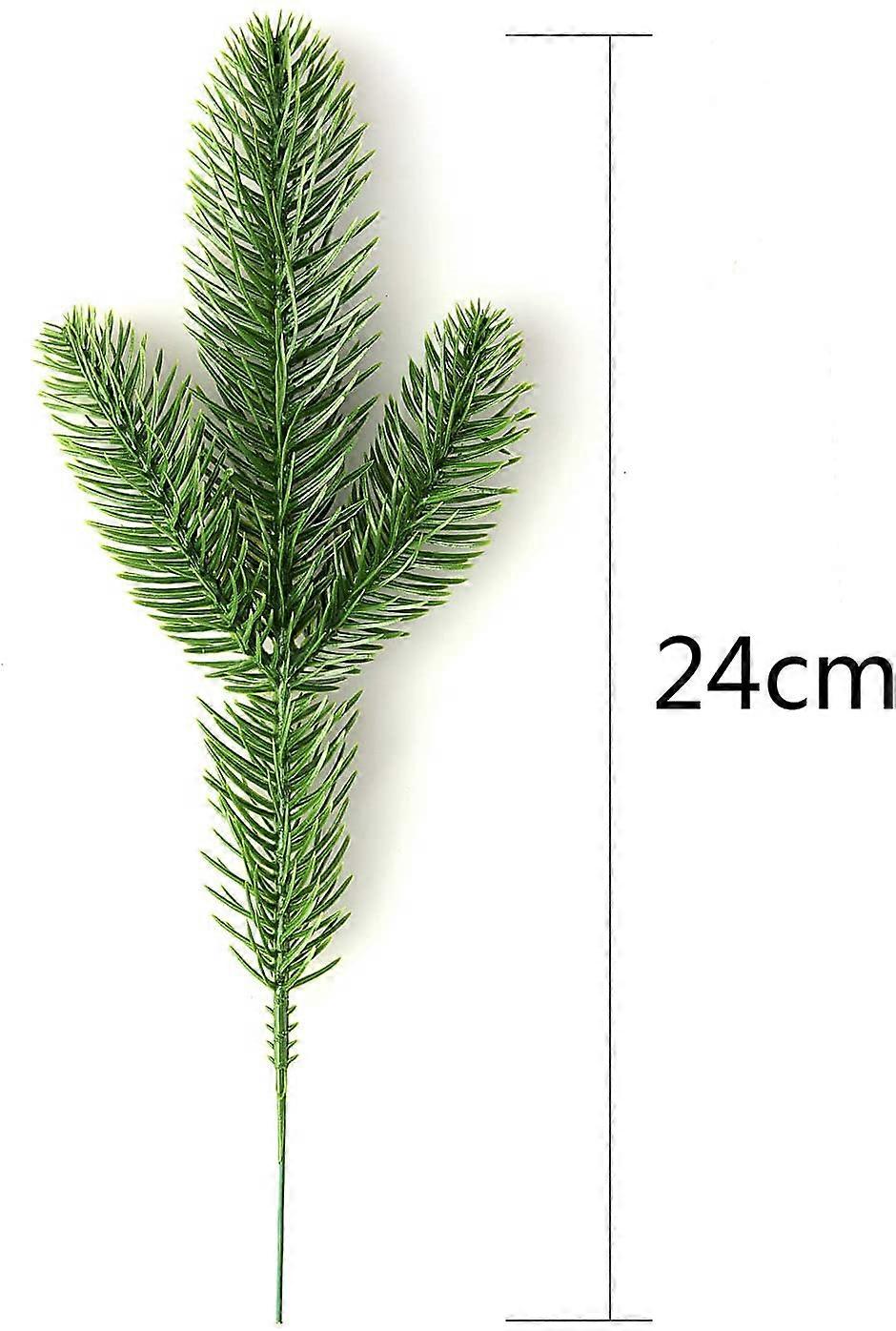 ענפי אורן מלאכותי, אביזרי DIY לחג המולד וכקישוט לבית ולגן, 30 חלקים, 24x8 ס"מ