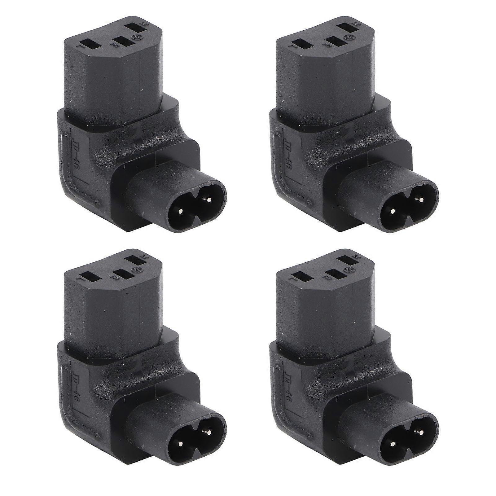 IEC320 C8 to C13 Power Adapter Male to Female 90 Degree Power Socket Adapter for Printer Scanner 4pcs 250V