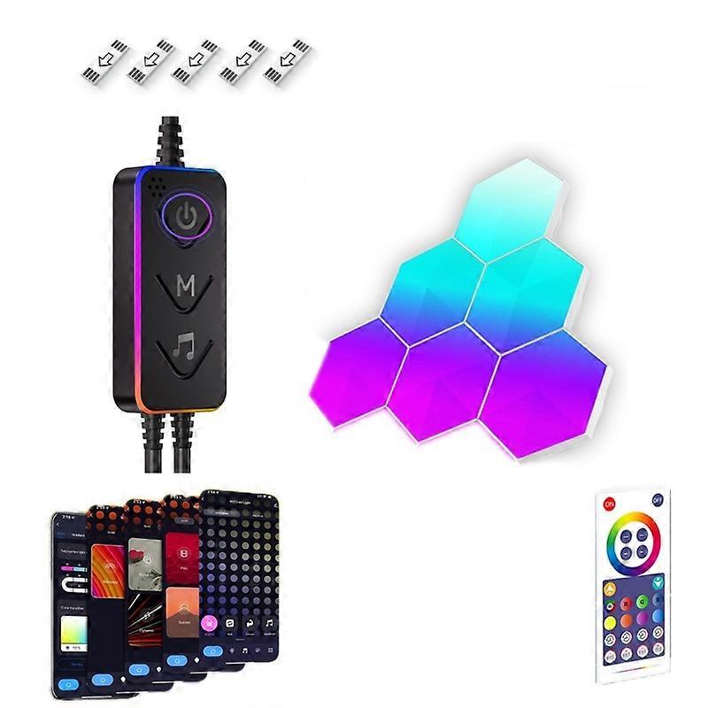 Gaming Ambient Light Backdrop Wall Light, Versions: 6pcs Bluetooth