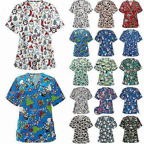 الصيف قصيرة الأكمام للجنسين طبيب التمريض الدعك بلوزة موحدة عيد الميلاد عيد الشكر أعلى قميص هدية عيد الميلاد