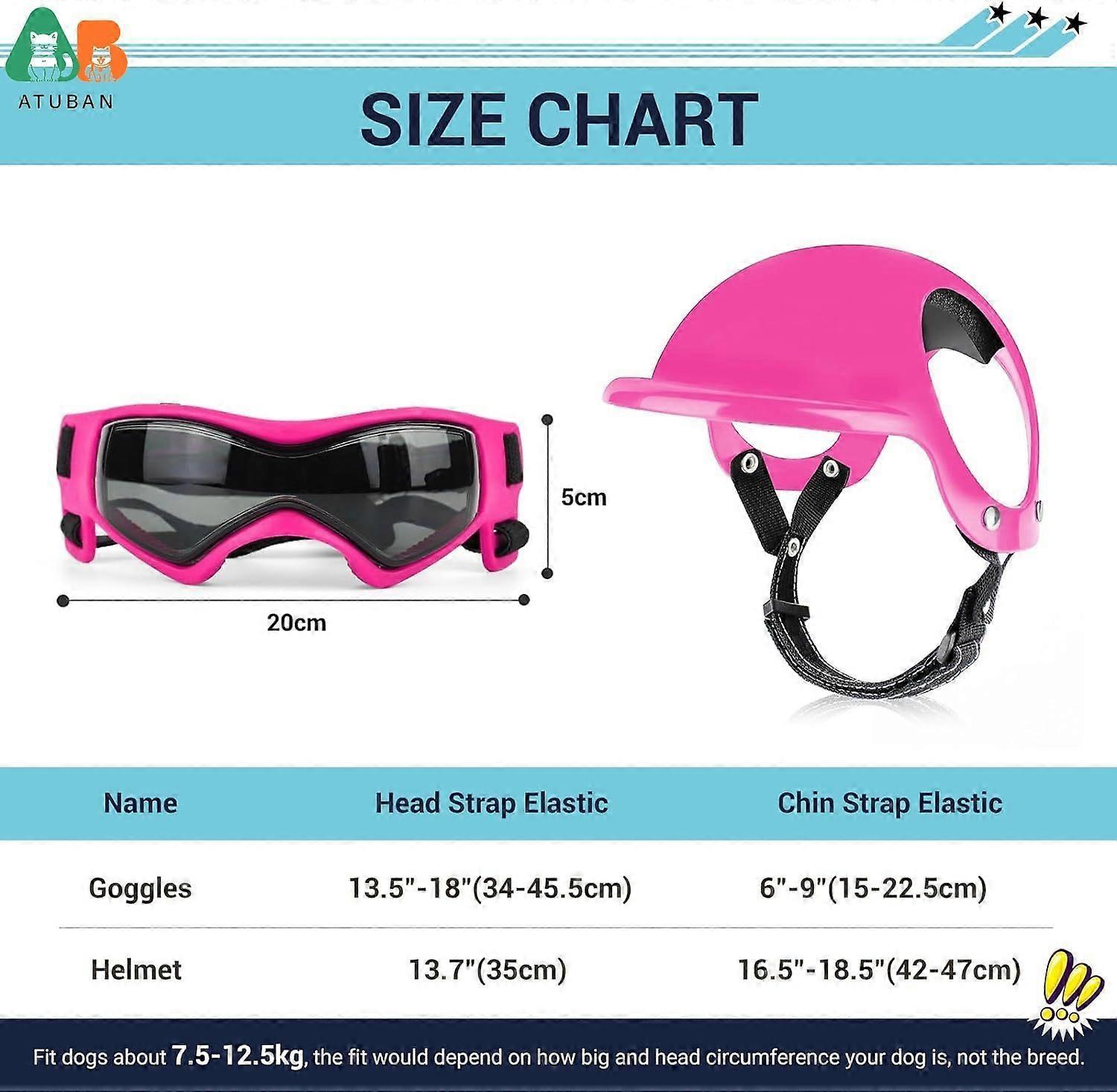 Casco per cani e occhiali per cani per animali domestici Cappello per casco da moto con fori per le orecchie Cinghie regolabili Hel di sicurezza