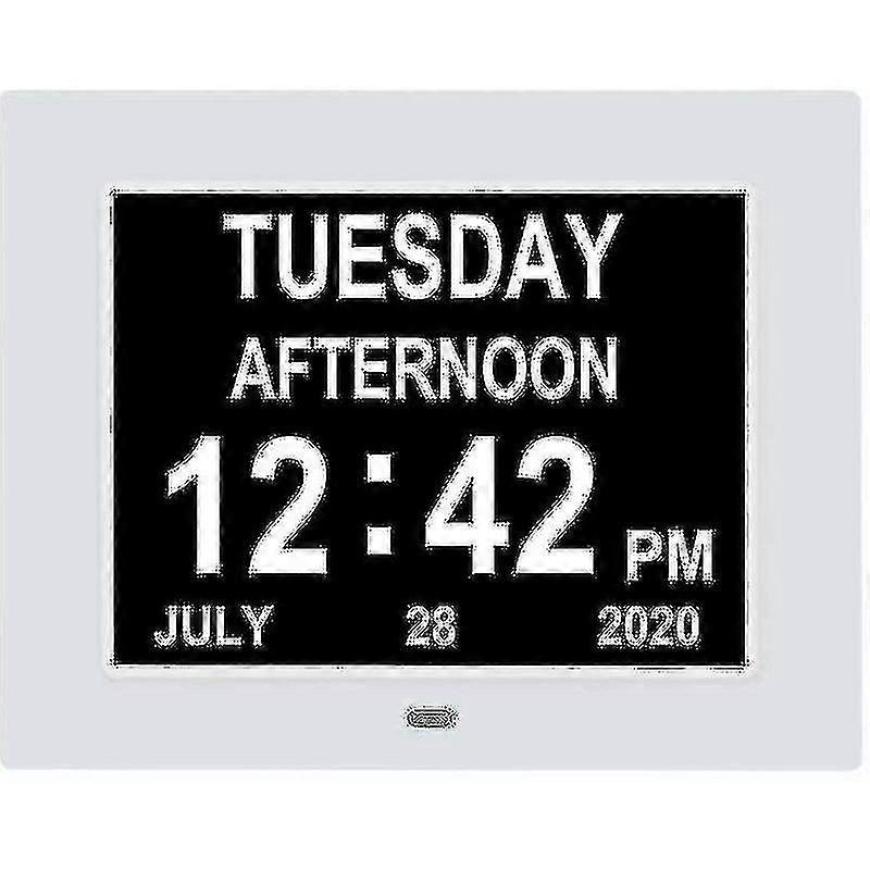 Digitale dementie klok kalender klok dag datum klok groot display grote duidelijke unabbreviated tijd en datum