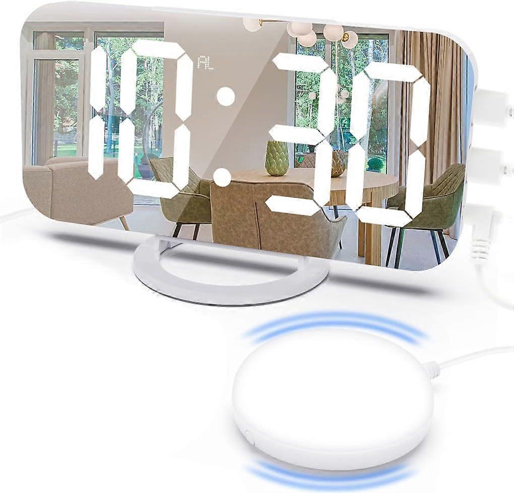 Loud Alarm Clock With Bed Shaker For Heavy Sleeper,dual Vibrating Alarm Clock With Usb Charger For Hearing-impaired Deaf