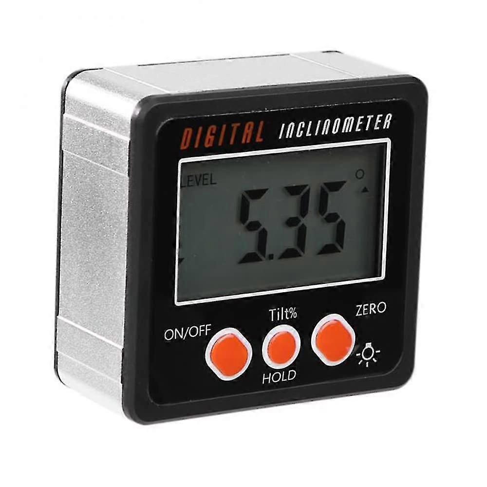 Electronic Protractor With Magnetic Base 0-360 Digital Level Angle Measuring Tool For Automotive Carpentry Building Drilling Etc Ne07 White