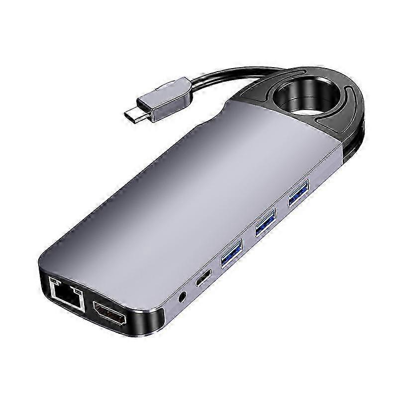 Type C Hub, 10-In-1 Type C Docking Station to VGA Gigabit Ethernet 3 USB 3.0 SD/TF Card Reader 3.5m