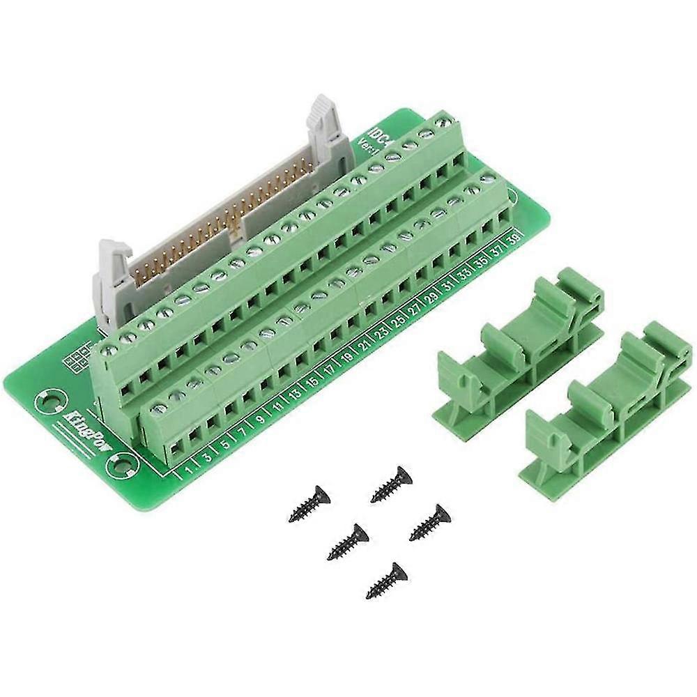 Idc40p 40pin Connector Strip Breakout Board Terminal Block Plug Plc Interface With Bracket, For Plc, Din Rail Mount