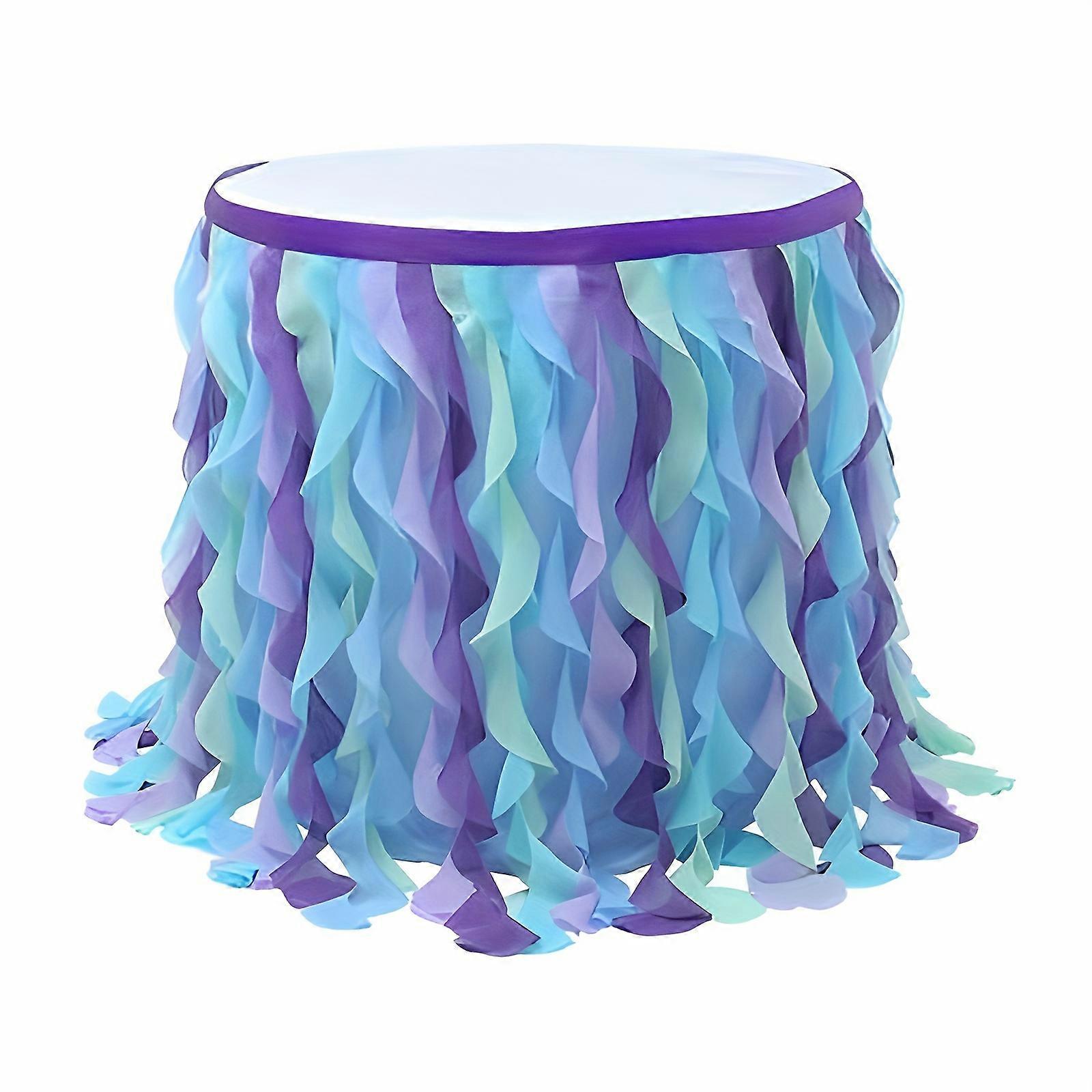 Set, Curly Willow Tulle Ruffle Table Skirt For Round Square Tables, 6ft/9ft Tutu Table Cloth Skirt For Wedding, Bridal Shower, Baby Shower, Birthday P