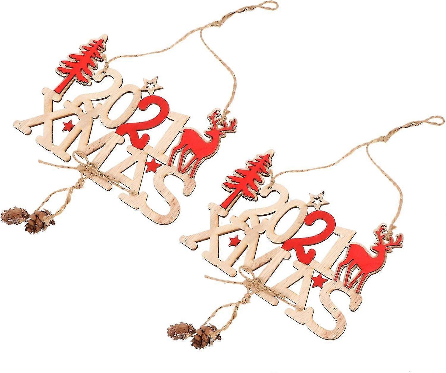 Colgantes de madera navideños Decora 2 colgantes navideños