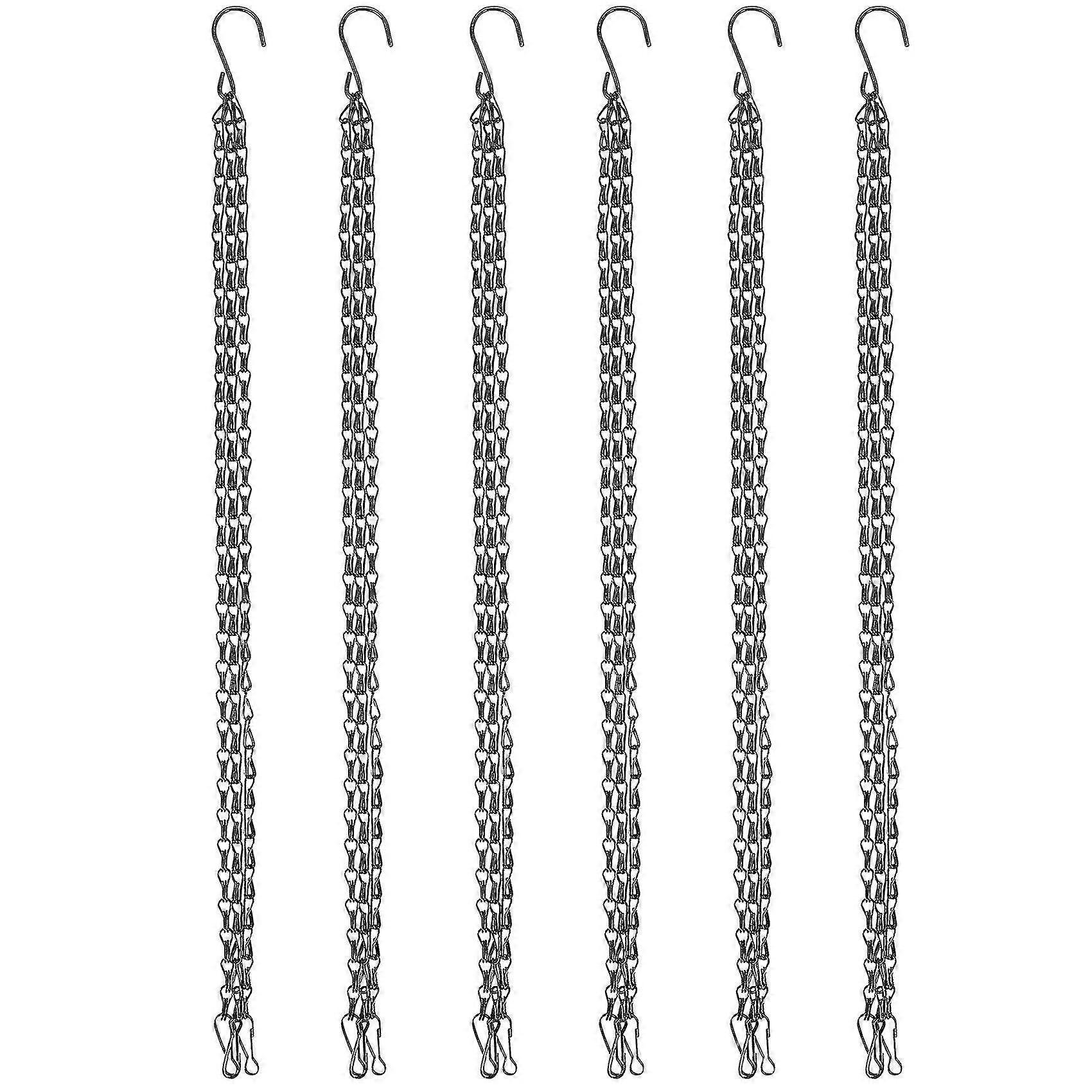 Heavy Duty 50cm Hanging Chain - 6 Pack Replacement Chain for Hanging - 3 Point Garden Plant Hanger