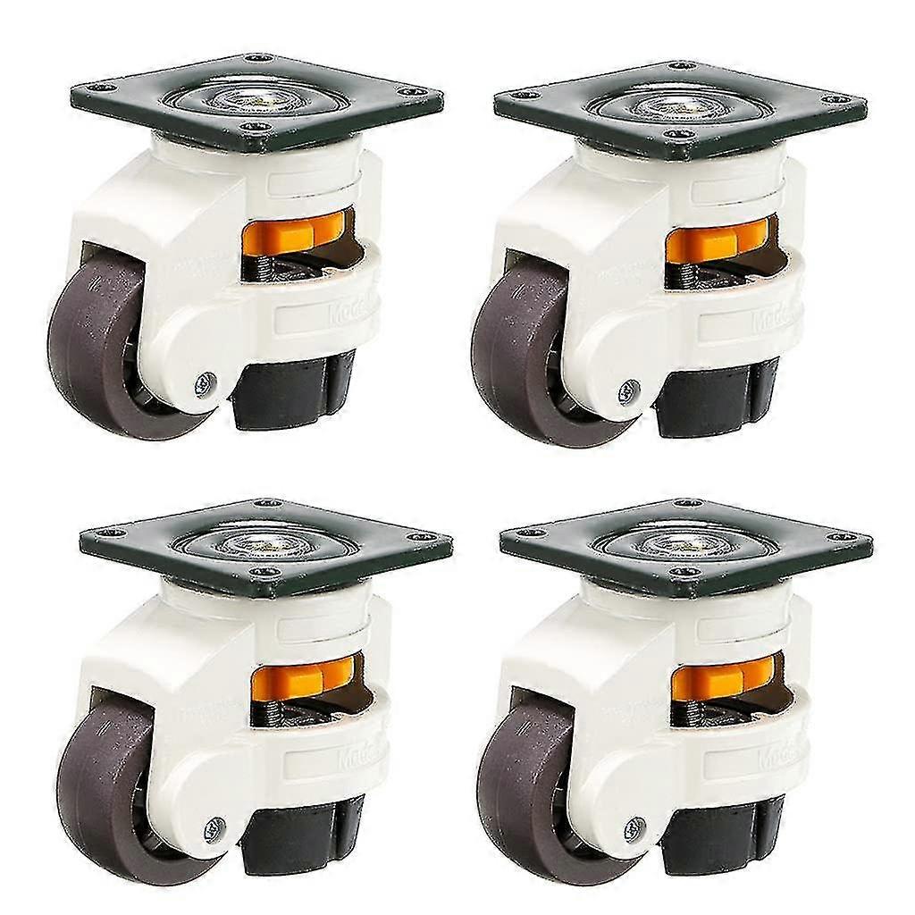 4 قطع عجلات أثاث، عجلة دوارة، عجلات تسوية قابلة للسحب 60 قدم، سبائك النايلون والألومنيوم، سعة تحميل 250 كجم لكل عجلة