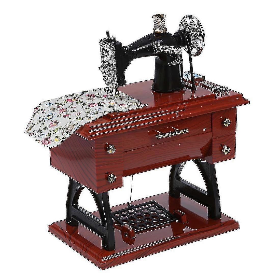 Wind Up Vintage Mini Sewing Machine Style Mechanical Music Box