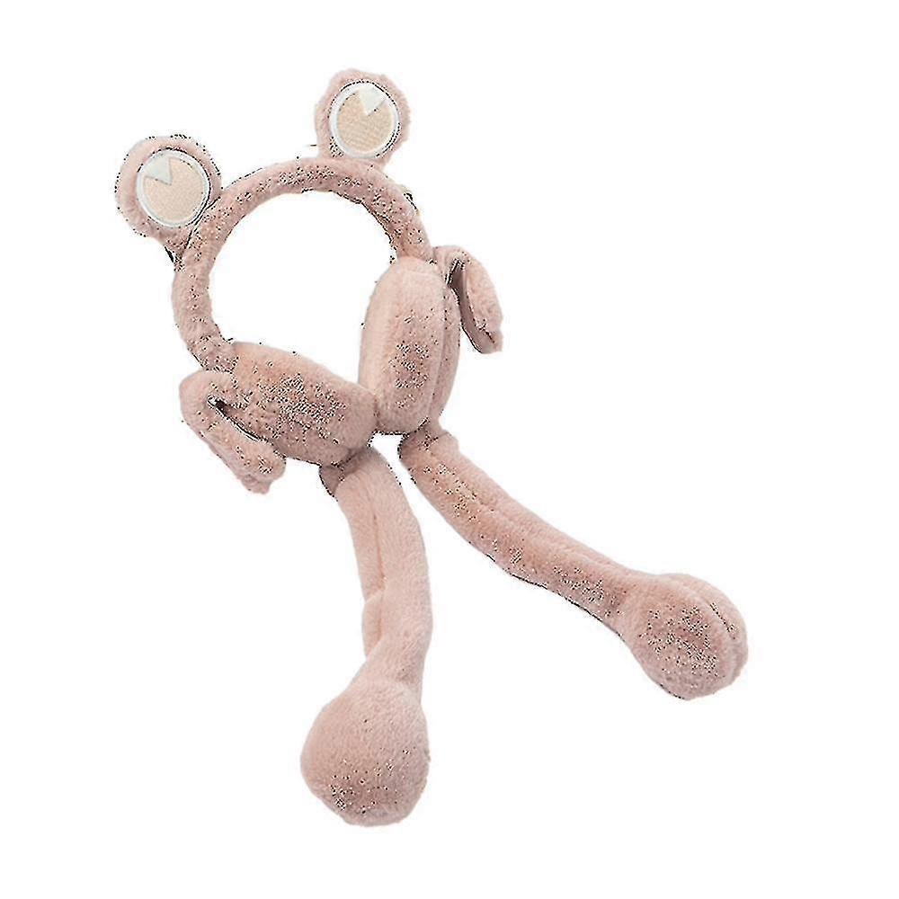 Unisexual Winter Earmuffs With Mobile Jumping Ears Rabbit Head With Cute Plush Earmuffs-ZZY