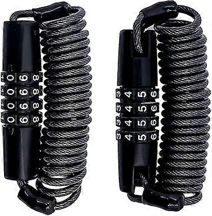 Bicycle Helmet Lock Combination Lock 2 Pieces Black