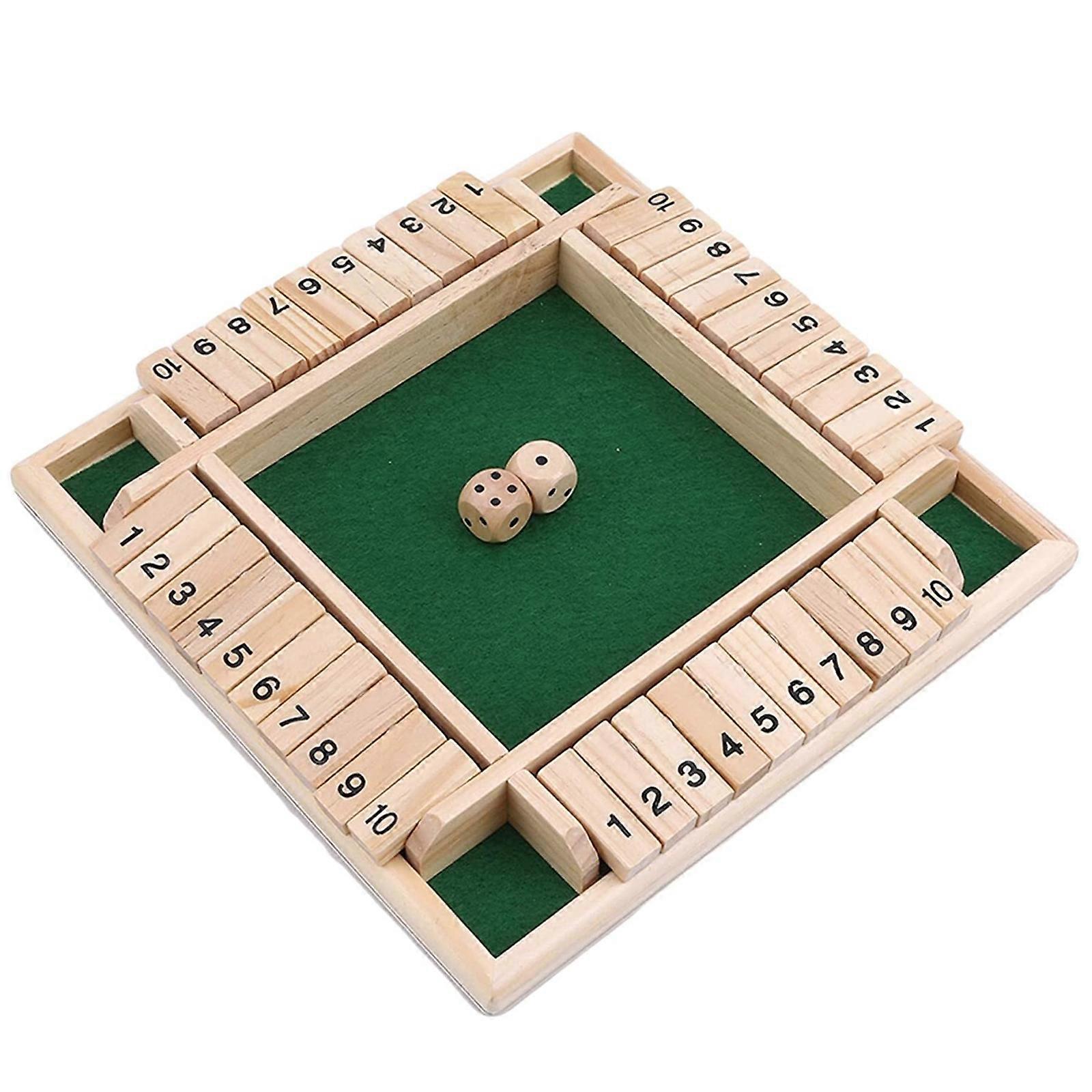 Wooden Puzzle Board Wooden Board Game Box Board Toy for Kids Shut The Box Dice