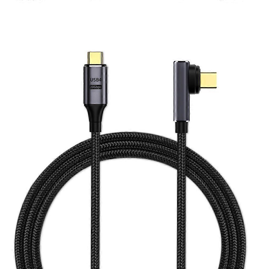 Braided USB 4 Cable Right Angle 8K 60Hz Video 20Gbps Data Transmissions