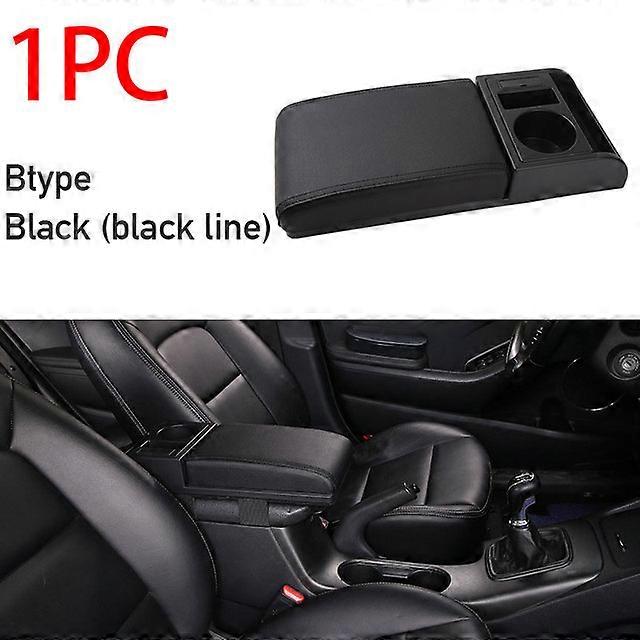 Car Armrest With Cup Holder Universal Pu Leather Storage Box Soft Elbow Suppoty Cushion Multi-functional Movable Armrest for Car