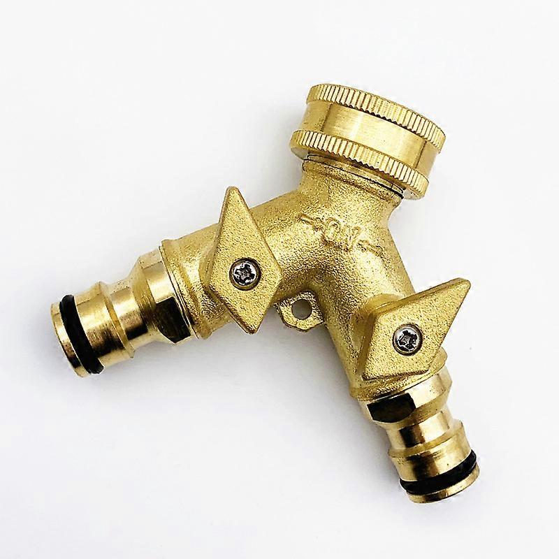 Dww-Avec sucette Double Sortie Robinet Jardin - Robinet Double Sortie en Laiton Robuste pour Robinet Jardin Exterieur, Anti-Fuite Raccord Robinet pour