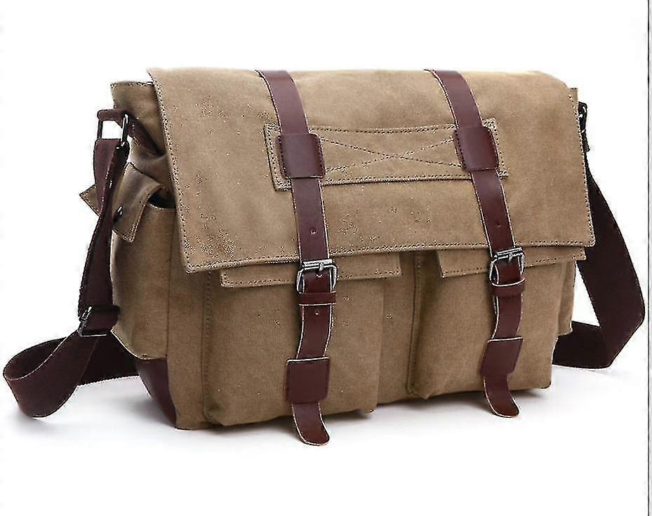 Brand New Mens Retro Vintage Multi-pockets Shoulder Bag Canvas W Shoulder Strap
