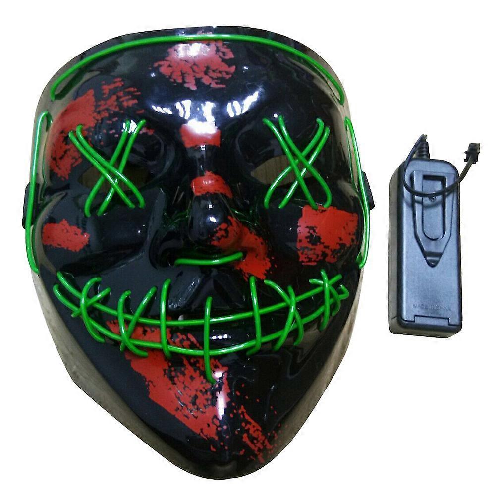 ハロウィンファニーマスクELコールドライト発光マスクLED発光コスプレ小道具