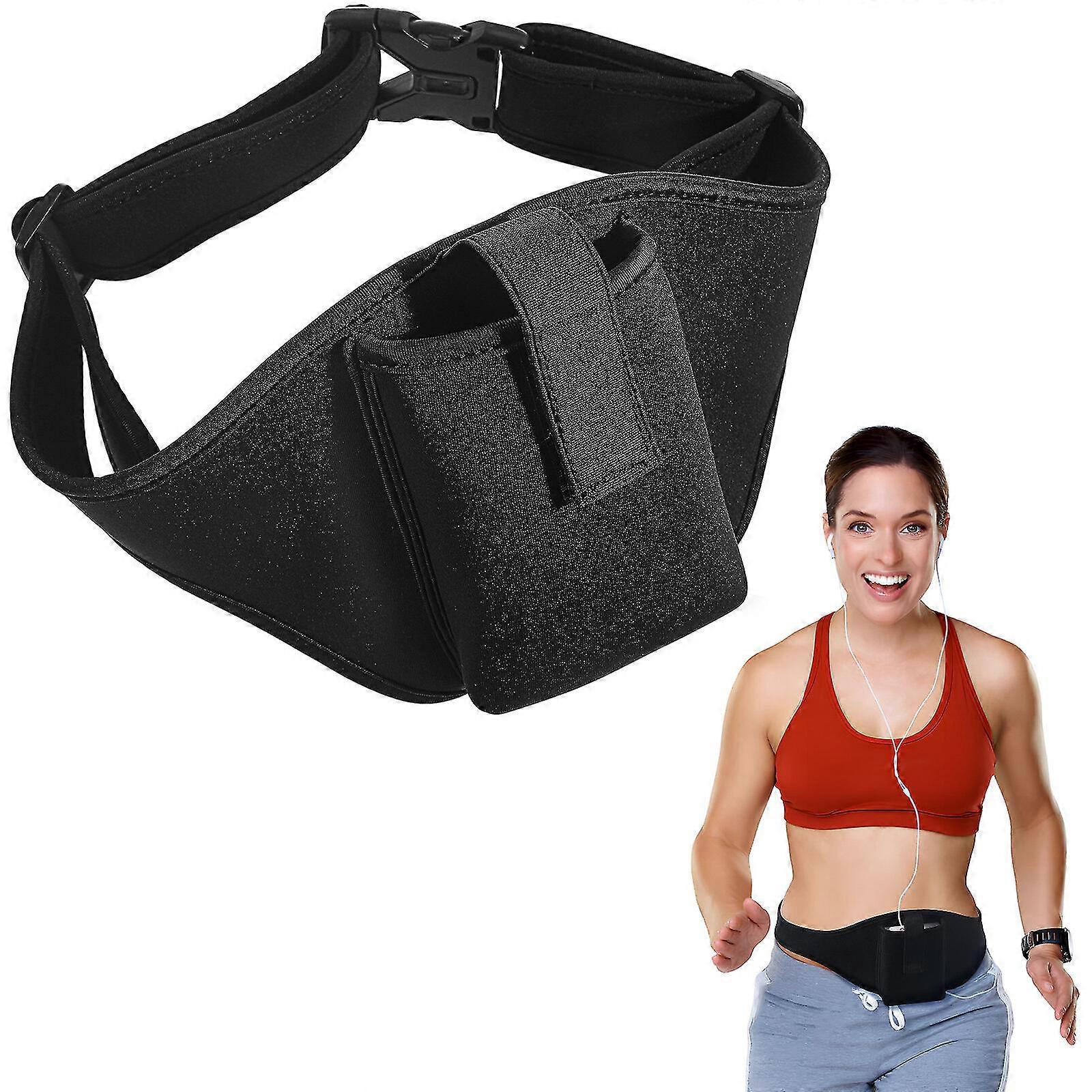 SAVITA 3pcs Mic Belt Pack, Adjustable Neoprene Microphone Waist Belt Portable Pouch Preventing Dropping Sweat Absorbent Mic Holder Waistband Bag For Fitness Teacher Dance Yoga Speaker Theatre (Black