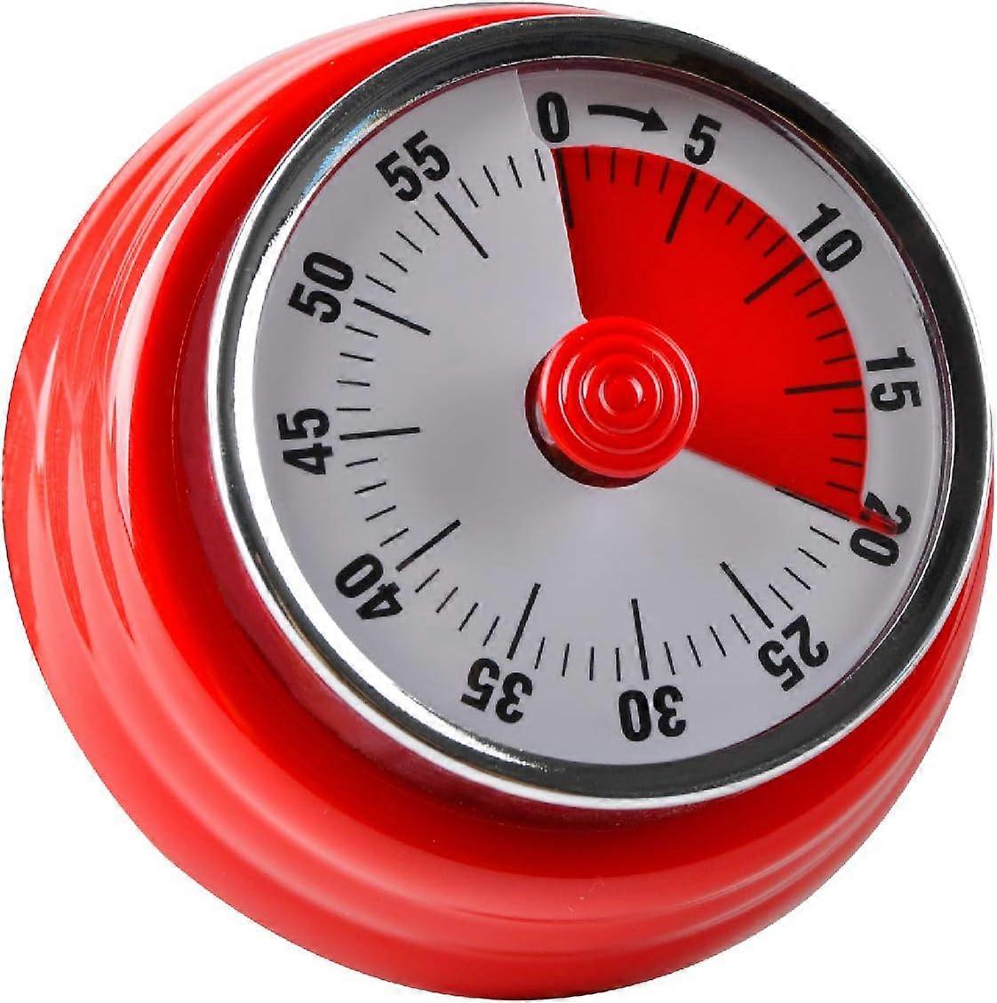 (Red)Kitchen Timer Reminder Manage Timers 360 Degree Rotating Mec